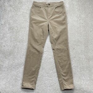 LOFT Corduroy Pants Womens 30/10 Beige Curvy High Waist Skinny Stretch Khakis